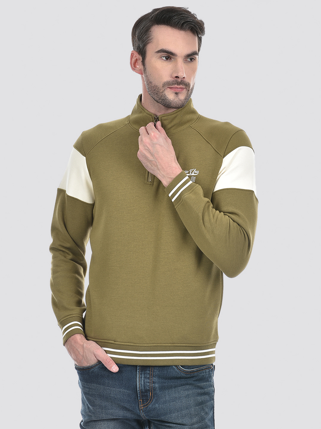 Numero Uno Men Color Block Multicolor Sweat Shirt